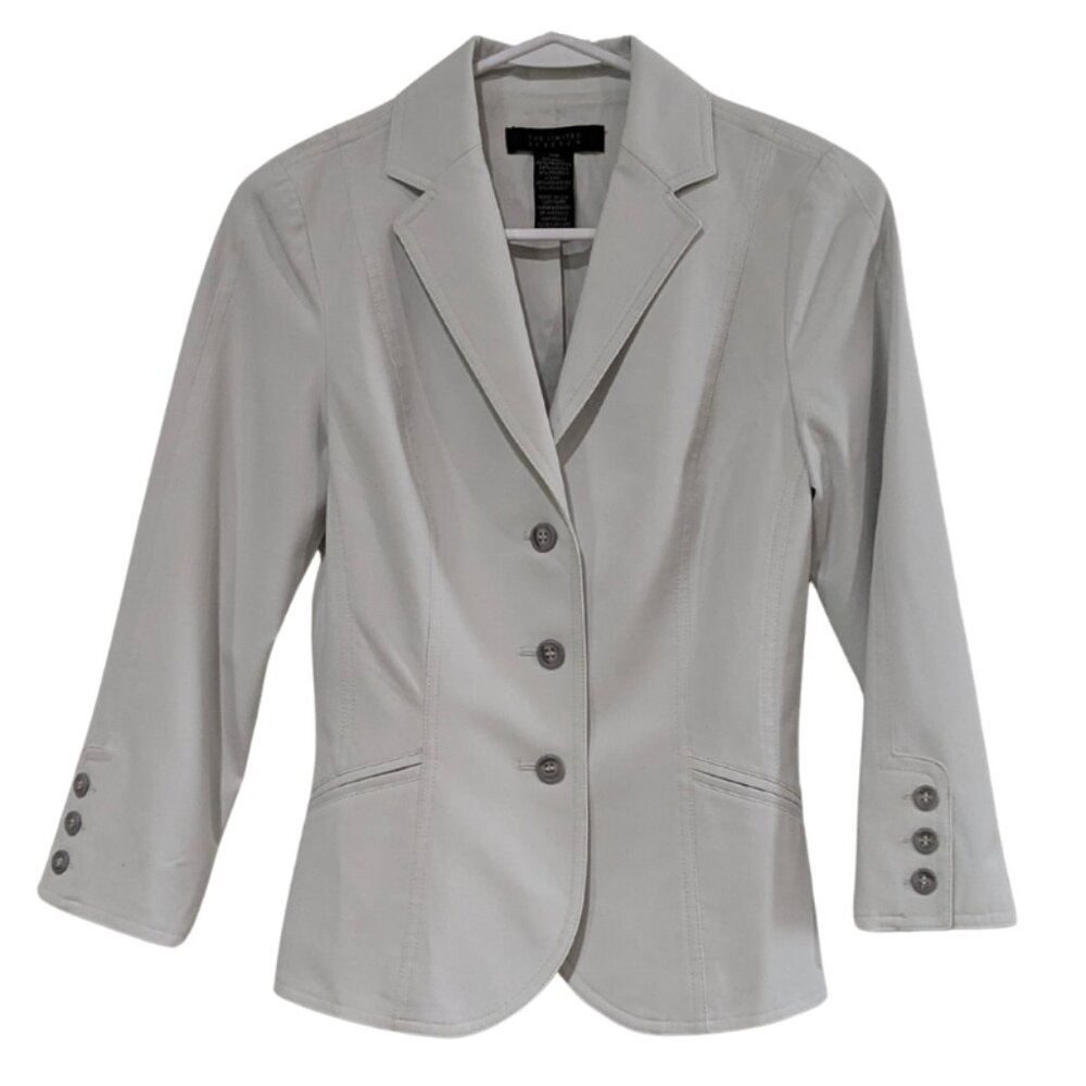 The Limited Stretch Women's 3-Button Blazer, Off-White, Size XS, Vintage 2004